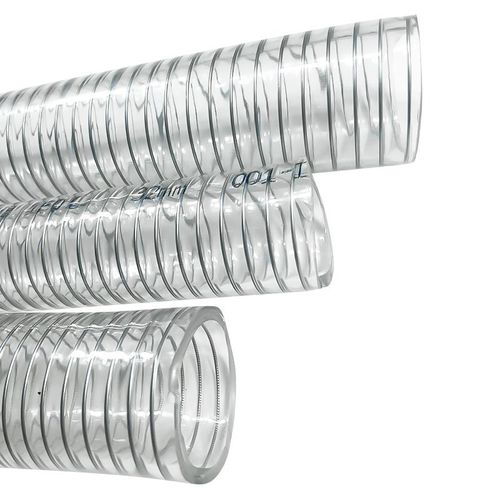 PVC透明耐高温160度钢丝增强软管加厚耐磨真空吸料抽油管厂家