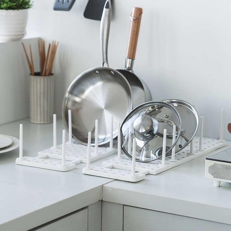 V3FP锅具收纳架厨房架子柜内台面橱柜内洞洞板可调节伸缩置