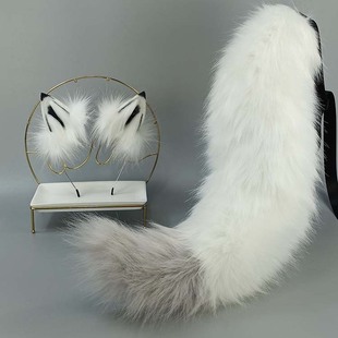 兽耳 仿真手作狼耳发箍兽尾甜美猫耳头饰发夹lolita可爱cos尾巴