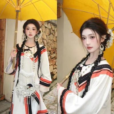 新款云南火把节印花凉山彝族服装