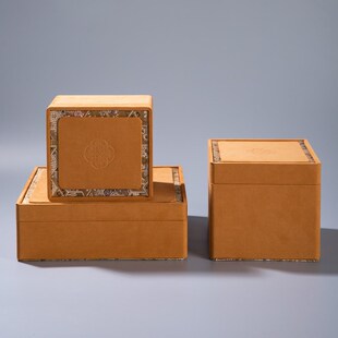 主人杯二才盖碗包装盒定 做布礼品盒瓷器壶承瓷盘天地盖空盒子