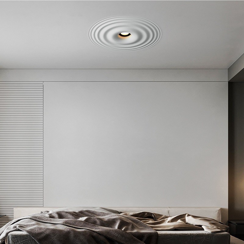 石膏筒灯客厅无主灯嵌入式无边框天花灯创意水波纹家用走廊过道灯