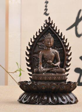 实木椭圆形背光观音财神摆件荷花木架加高定制佛像关公席高禅底座