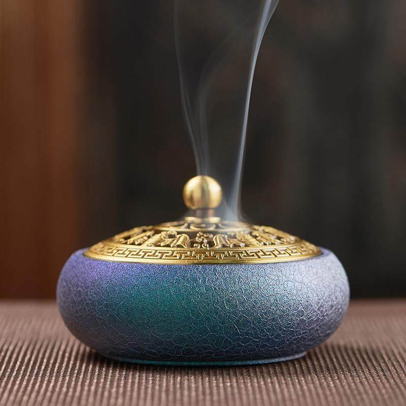 汉颂香炉家用室内熏香铜香炉黄铜盘香檀香香薰炉禅意茶道摆件创意,家居饰品,香薰炉,淘宝优惠券,粉丝福利购,淘宝优惠卷