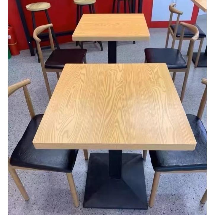 方桌快餐桌椅商用饭店餐厅桌椅组合奶茶甜品店桌子商用经济型长桌