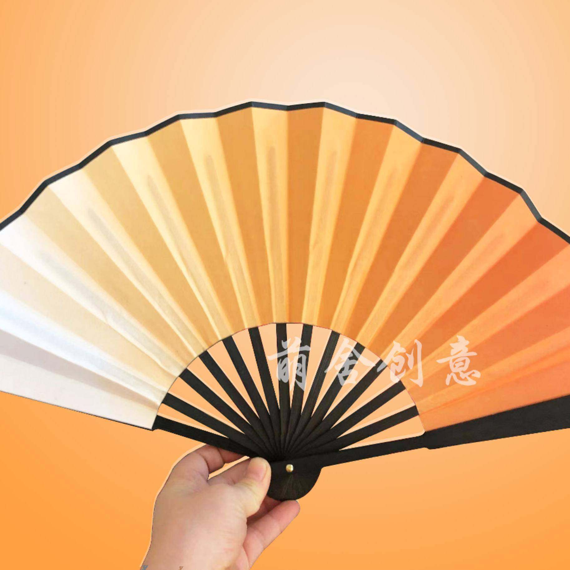 粉墨花旦渐变橘色玫红蓝色醉春风舞蹈折扇子寄明月女团千盏中国风