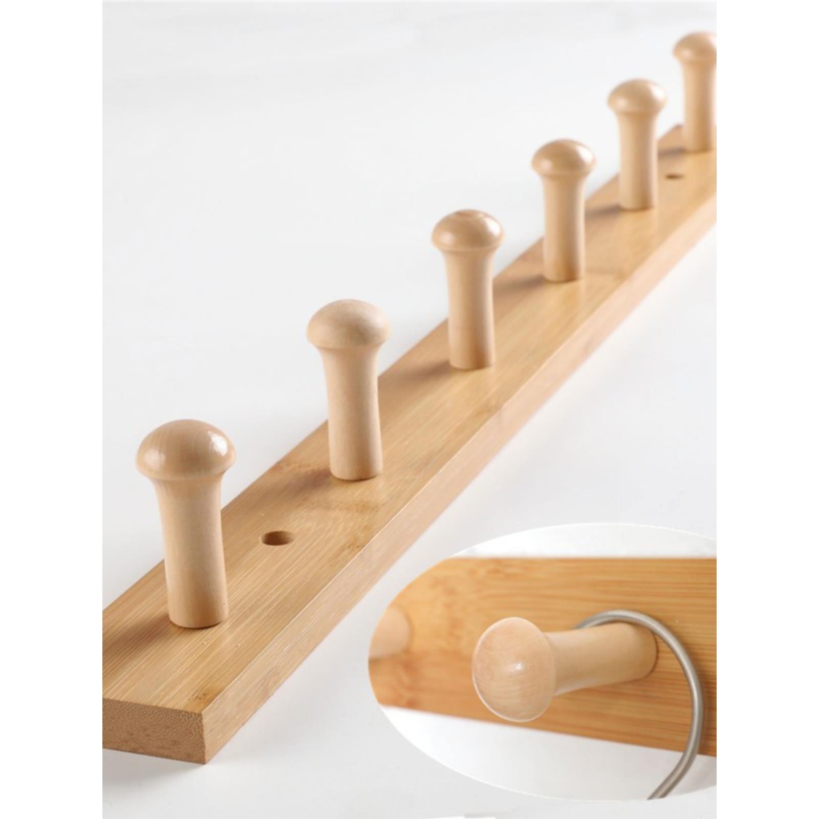 衣架墙挂钩实木墙挂钩无钉衣架墙门衣架后无打孔衣架