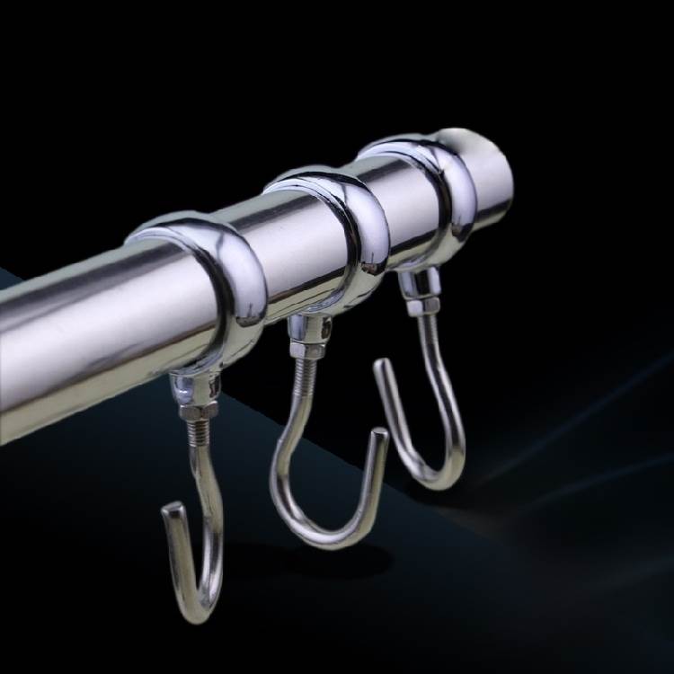不锈钢钩子穿管钩 挂杆挂钩套钩可旋转定位活动单钩 防风圈套管钩
