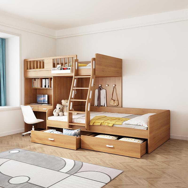 错位型上床下桌组合床交错式儿童床书桌衣柜一体小户型子母床双层