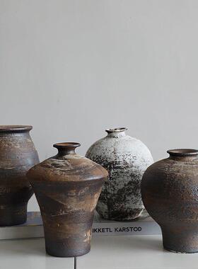 陶艺类花瓶3号炼接，丹麦风格陶瓷花瓶摆件客厅装饰侘寂风粗陶罐