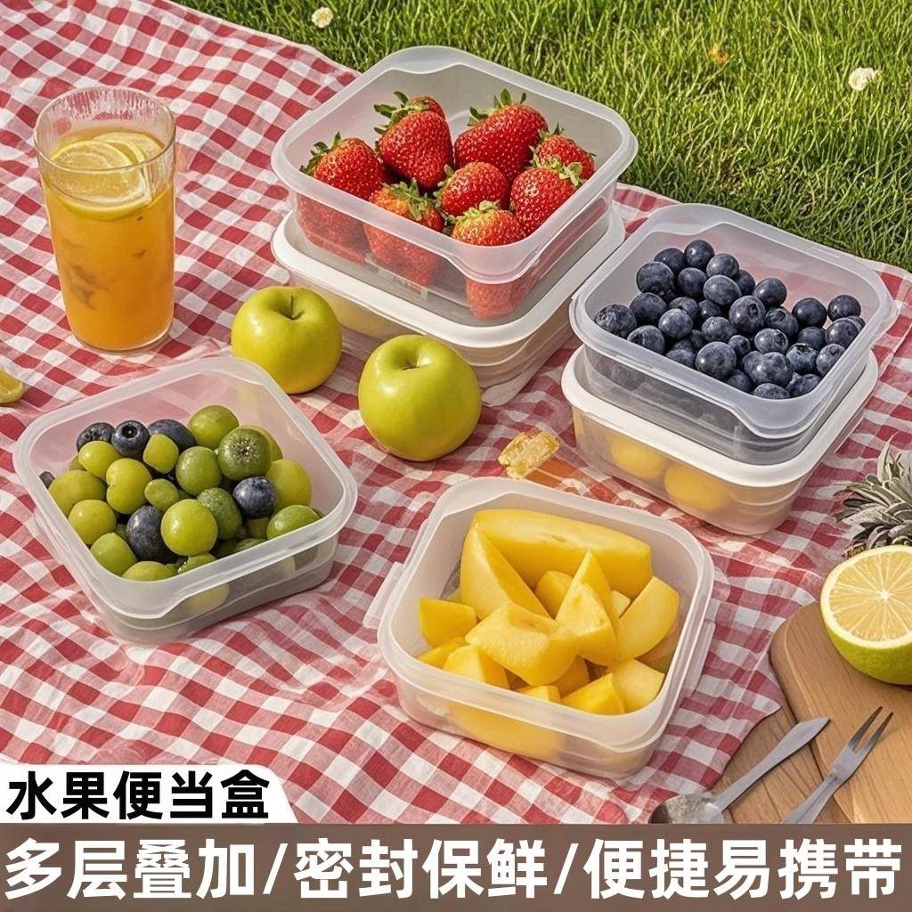 水果保鲜盒可微波炉加热可携式户外野炊出便冰箱当盒饭盒上班族