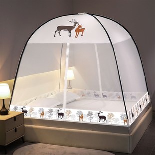 2022夏季 双开门家用蚊帐1.8m宿舍单双人魔术蚊帐 蒙古包蚊帐免安装