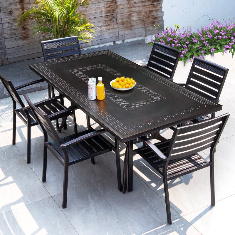 户外桌椅庭院室外别墅露天阳台铸铝休闲组合花园铝合金防水防晒