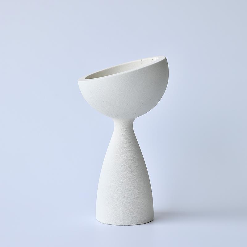 小蛮腰创意花盆白色摆件空气凤梨扩香石容器苔藓球植物盆栽高脚