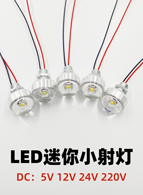 led低压12V小射灯24V并联灯珠5V直流1W迷你散光220V机箱设备照明