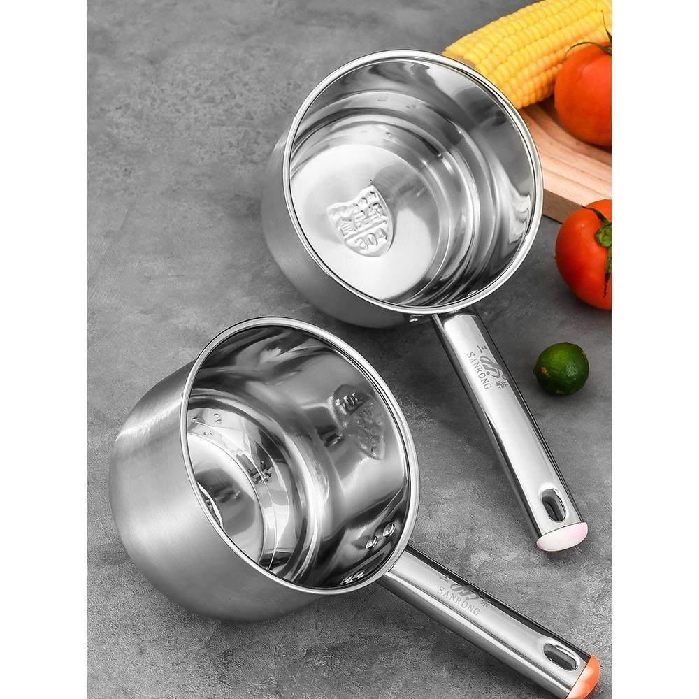 304不锈钢加厚家用厨房水瓢水勺短柄水舀食堂商用大汤勺水漂盛水