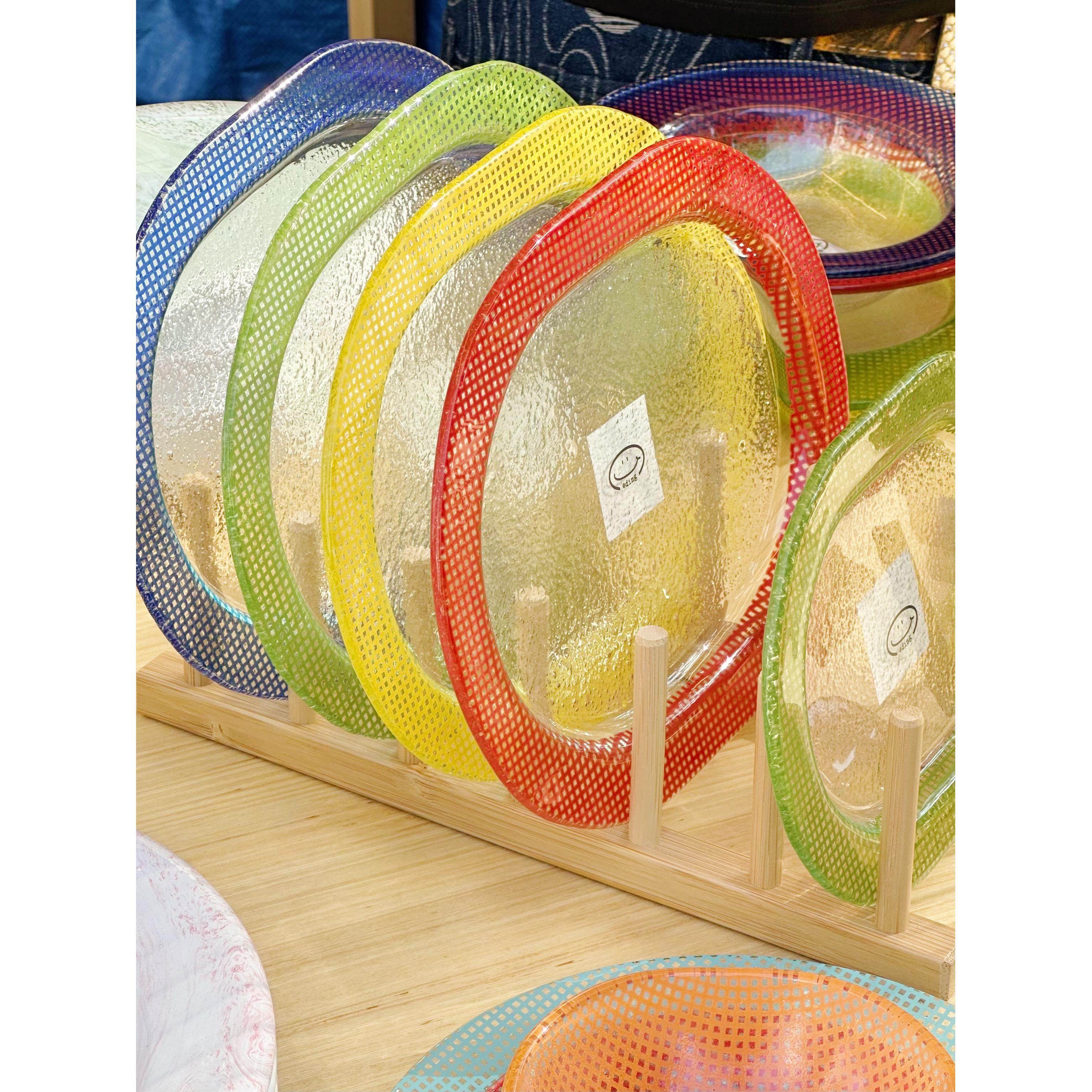 [YURUUI设计师]韩国Eding彩色耐热玻璃椭圆餐盘酸奶碗晚餐盘餐具