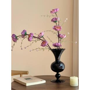 高级感紫色粉蝶花彷真花客厅插花装饰摆件逼真假花摆设轻奢餐桌花