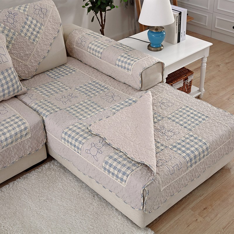 田园拼布时尚家居全棉沙发垫 布艺绗缝防滑沙发垫子坐垫套巾