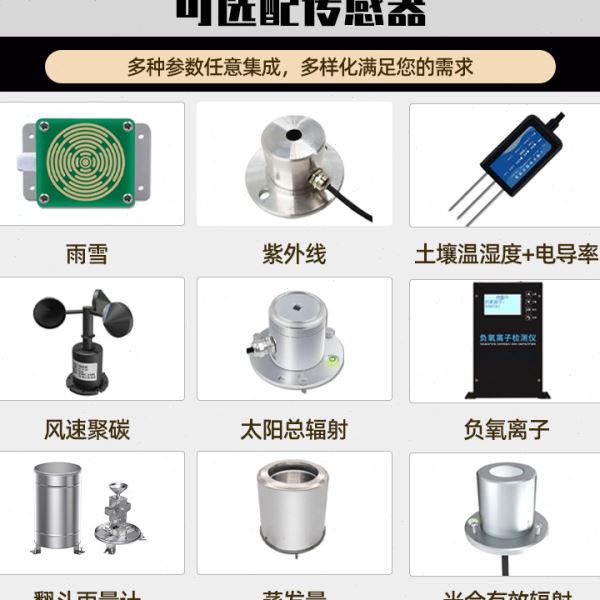 标农田农业气象站室外太阳能环境监测系统温度湿度传感器雨量器