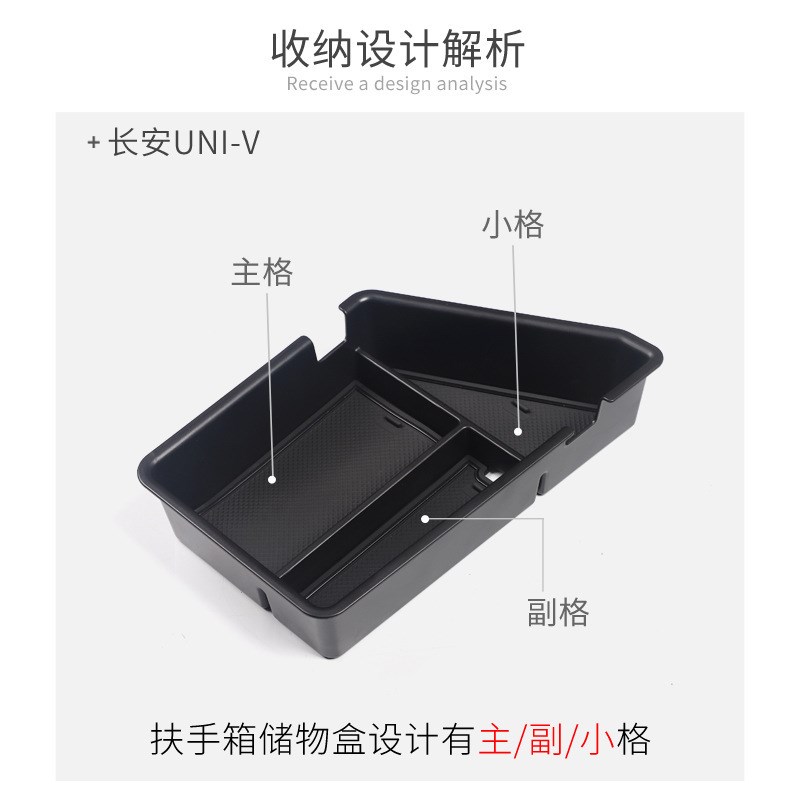 于长安UNI-V扶手箱储物盒 内饰改装univ中控收纳盒置物盒装饰