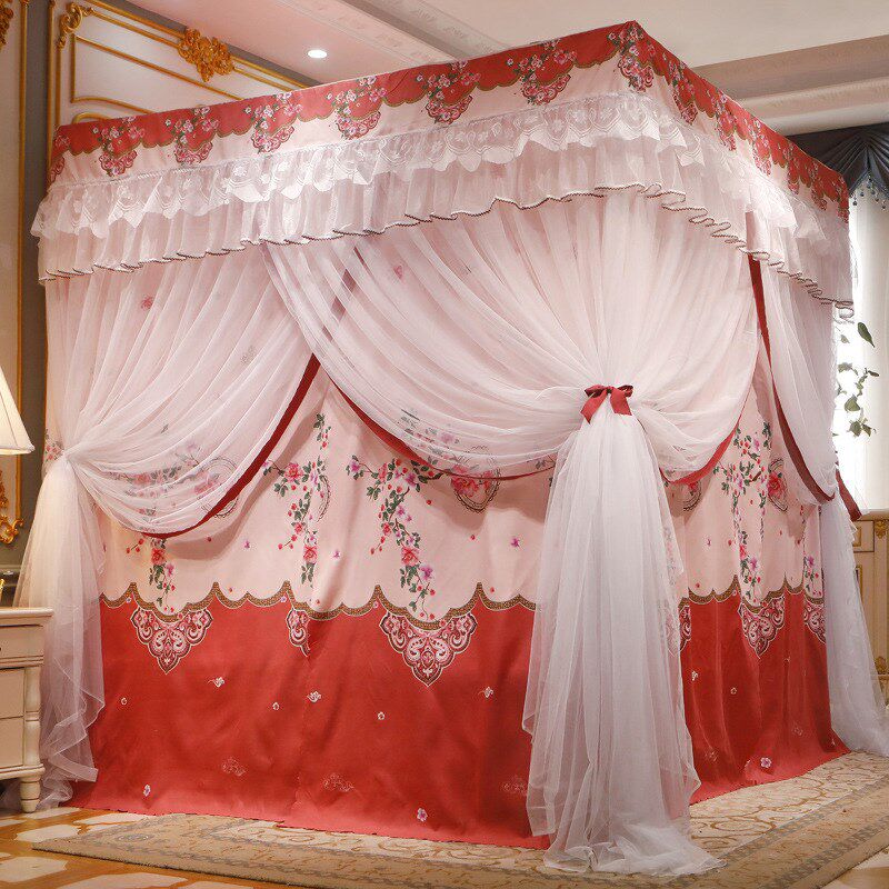 CB#2021新款家用床帘床幔三开们落地不锈钢遮光蚊帐1.5m1.8m2m家