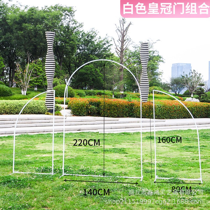 铁艺婚庆道具拱门舞台背景架装饰婚礼拱形门铁架子户外花门架草坪