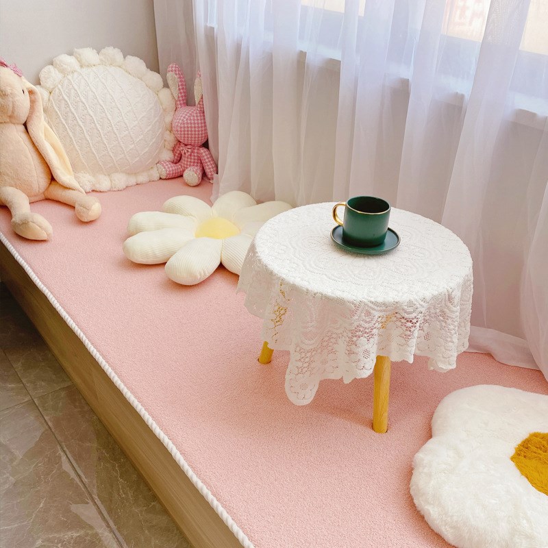 网红毛绒飘窗垫窗台垫简约四季通用韩式防滑阳台垫新款