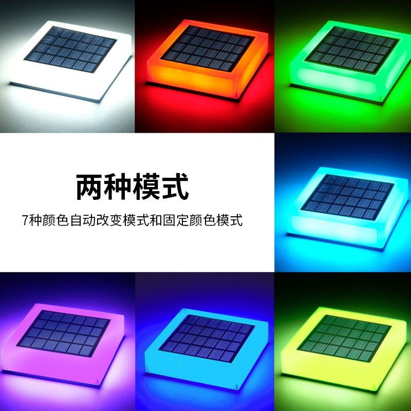 跨境太阳能柱头灯四方形别墅大门柱灯围墙围栏户外防水庭院柱子灯