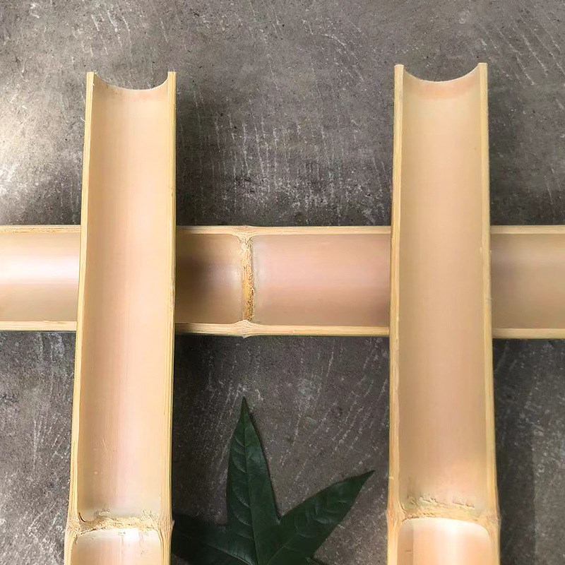 新鲜竹水管对半开款无节庭院竹流水引水渠接水竹片现做水