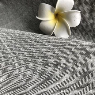 现货供应加厚10色入人字纹棉麻色织布 亚麻棉 混纺  窗帘亚麻布