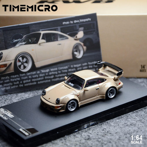 现货 TM TimeMicro 1:64 保时捷 911RWB 964 米棕色 合金收藏车模