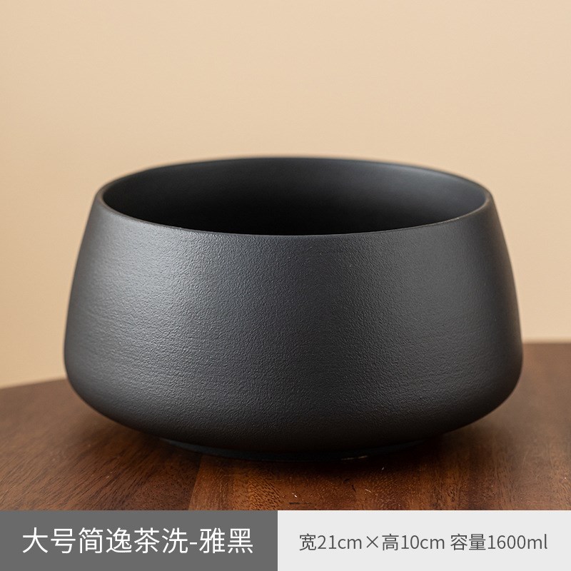 茶洗茶渣缸建水茶钵水盂茶水缸家用办公大号笔洗茶盆茶道配件