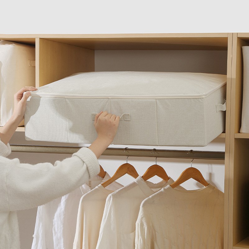 安琴床底整理箱手提拉链收纳盒衣柜换季被子收纳防尘大容量收纳箱