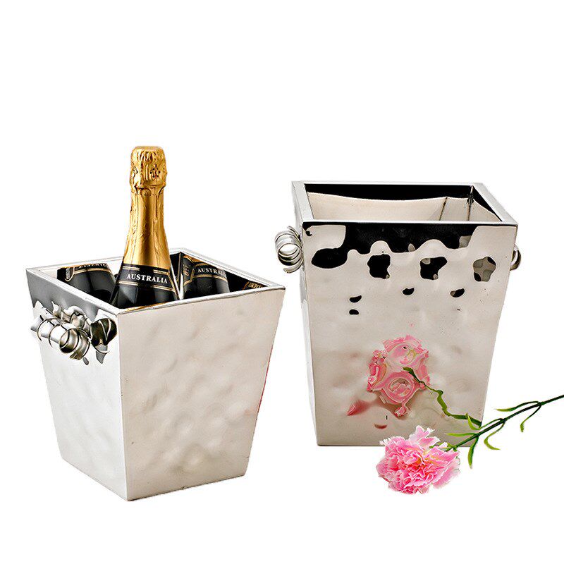 冰桶酒吧保温箱欧式家用304不锈钢冰块桶大小号香槟桶冰镇冰粒桶