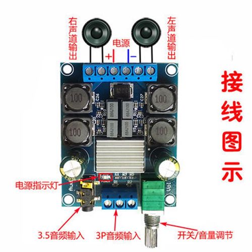 大功率数字功放板 TPA3116D2 音频放大模块 功放板 双声道2*50W