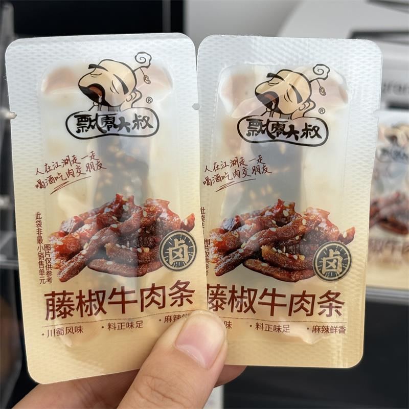 新日期飘零大叔藤椒牛肉条100g袋装麻辣牛肉干冷吃下酒夜宵零食高