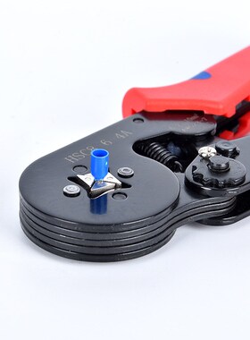 红黑色0.25-10mm欧式管型HSC8 6-4A端子压线钳配1200端子组合装