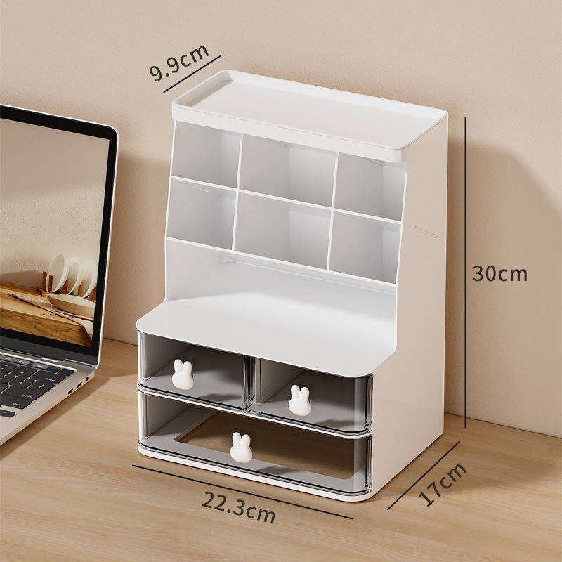 斜插式笔筒桌面大容量杂物收纳盒办公室书桌文具整理多功能笔架