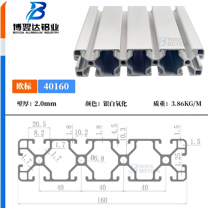 40160工业铝型材欧标设备框架流水线工作台铝合金40160-2.0厚
