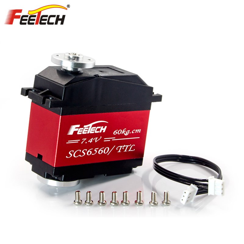 飞特FEETECH大扭力60KG金属伺服电机双轴机器人串行总线智能舵机