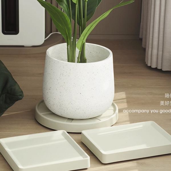 长方形花盆托盘带轮圆形加厚花盘底座可移动万向轮滑轮接水盘大号