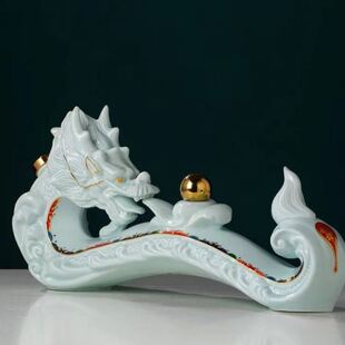 生肖龙三斤如意豆青龙陶瓷酒坛家用密封陶瓷酒壶 空