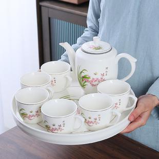 现代简约大号带把手柄茶杯茶壶套装 小清新陶瓷茶具整套家用中式