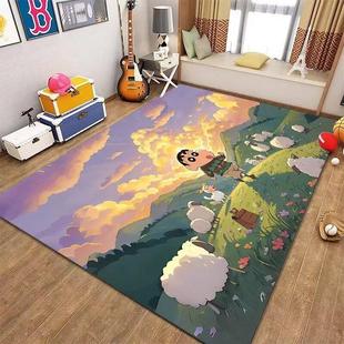 地毯客厅蜡笔小新卡通儿童房可爱房间卧室满铺床边大面积地垫家用