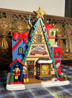 南麓市集出口美国Lemax陶瓷小屋别墅建筑复古圣诞烛台房子摆件