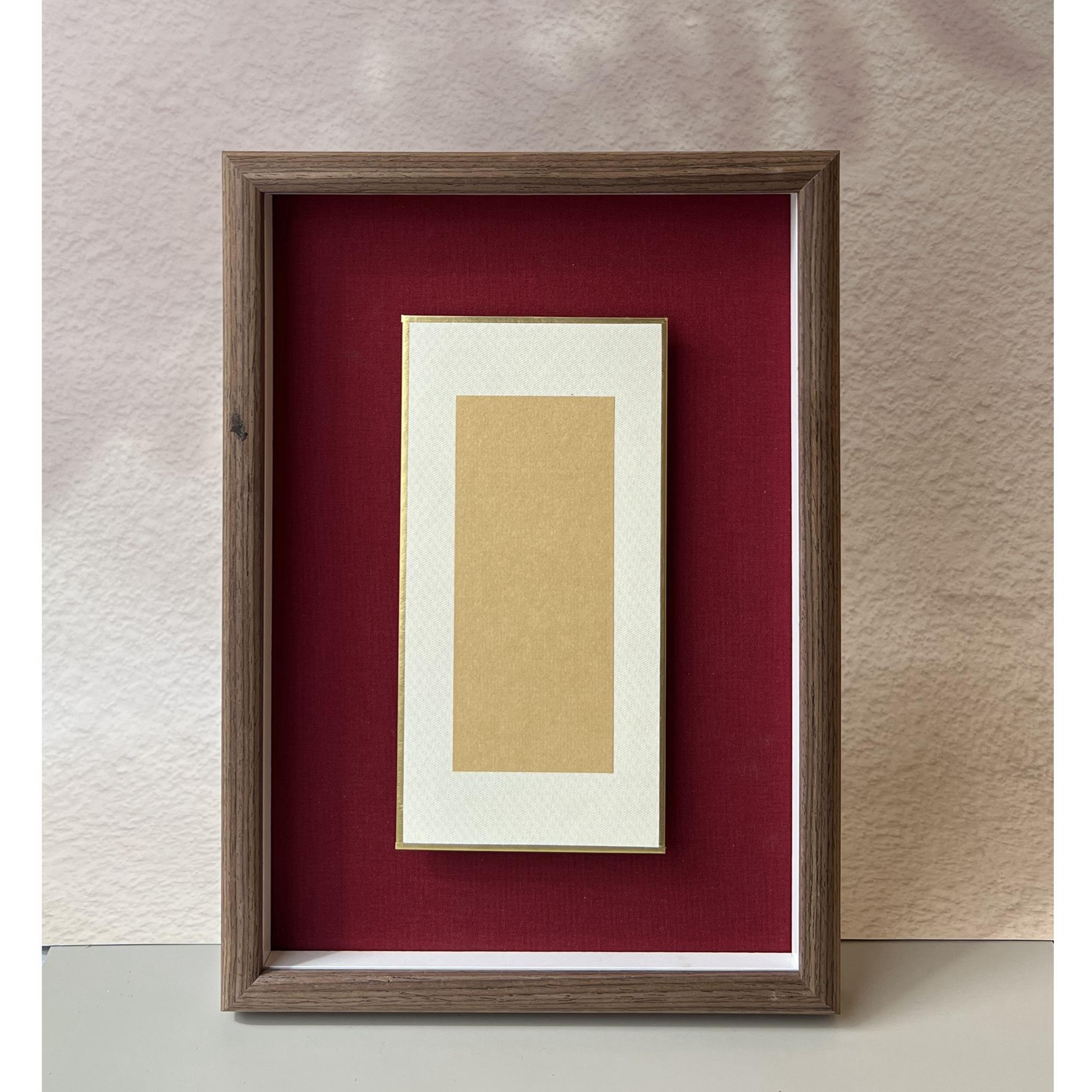 悬浮卡纸套装书法摆台小楷套装硬卡套装黑胡桃木色框书法专用套装