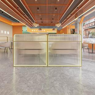 发光玻璃不锈钢半墙围栏餐厅卡座屏风隔断 火锅店过道可定制遮挡