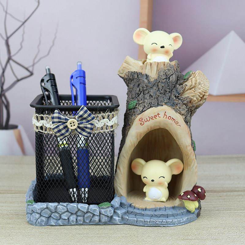 创意卡通呆萌鼠大笔筒摆件送同学男女朋友闺蜜生日礼物儿童节礼品