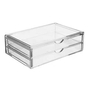桌面透明收纳盒亚克力A4纸化妆品文具手账美甲整理架 特大号抽屉式
